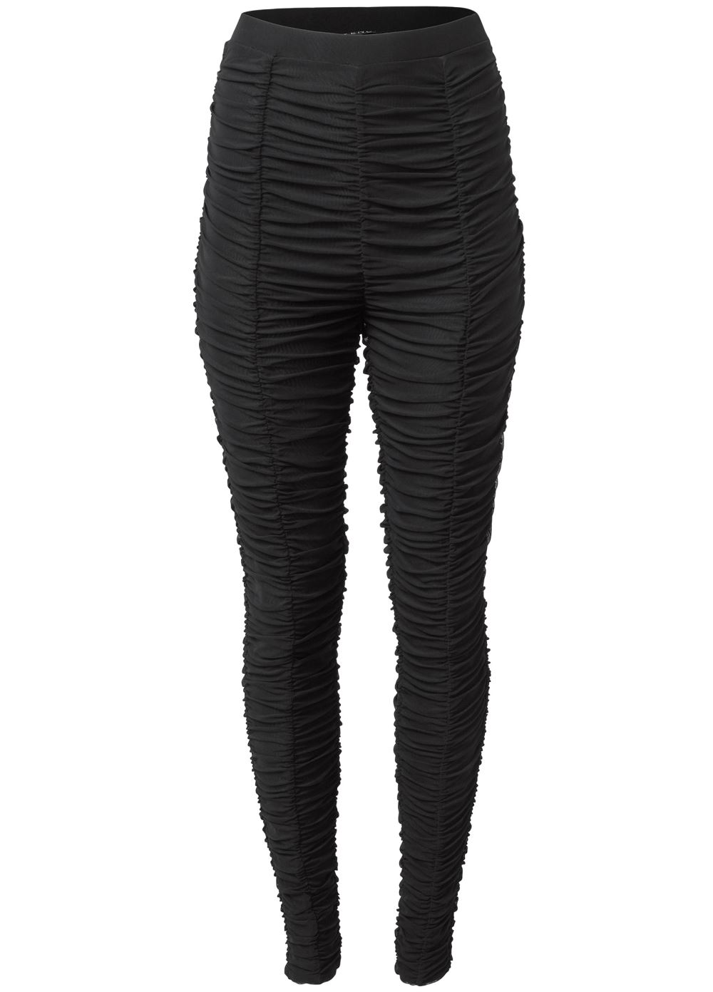 Venus Black HIGH-WAIST RUCHED LEGGINGS
