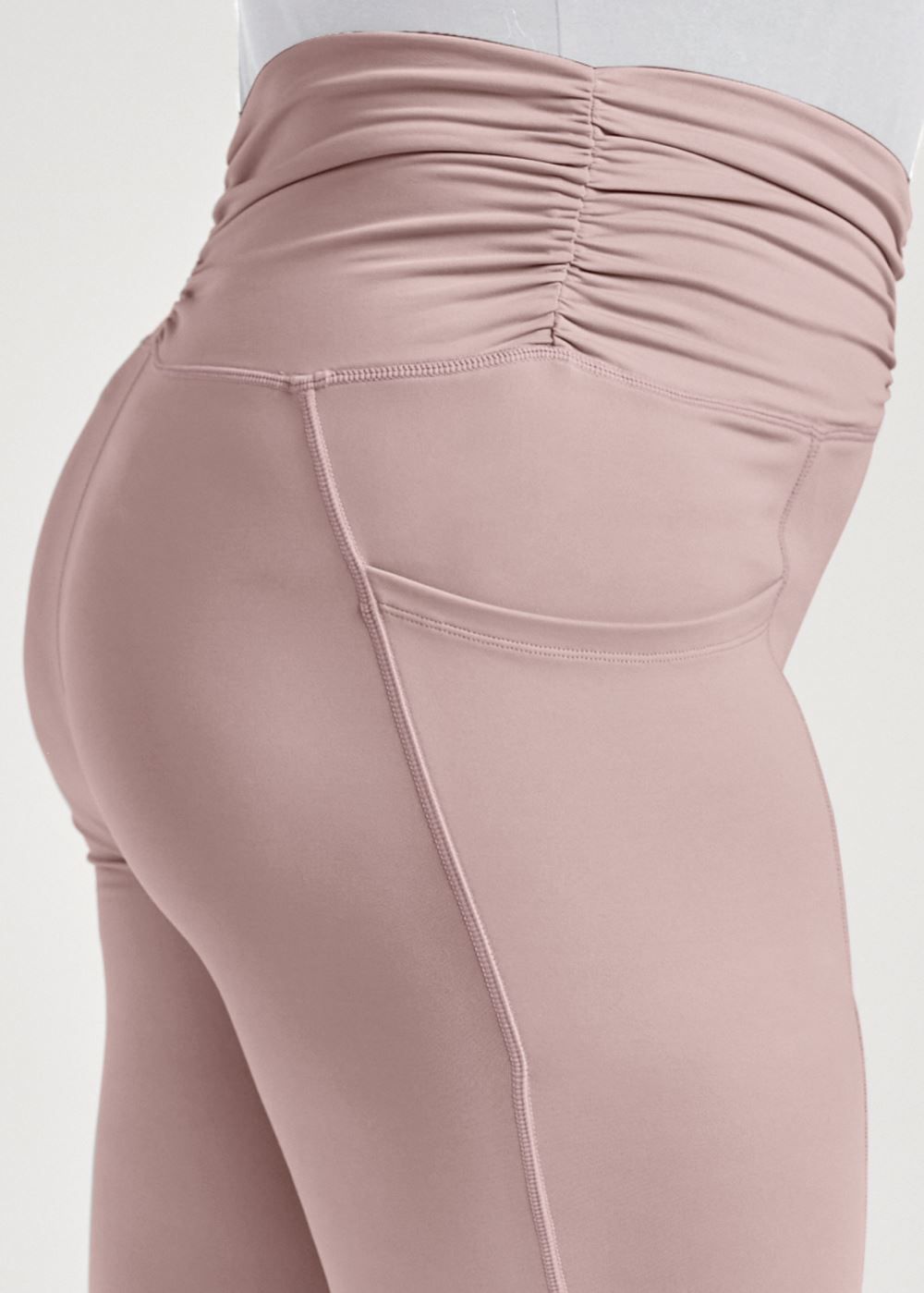 Venus Plus Size Ruched Waist Leggings in Tan