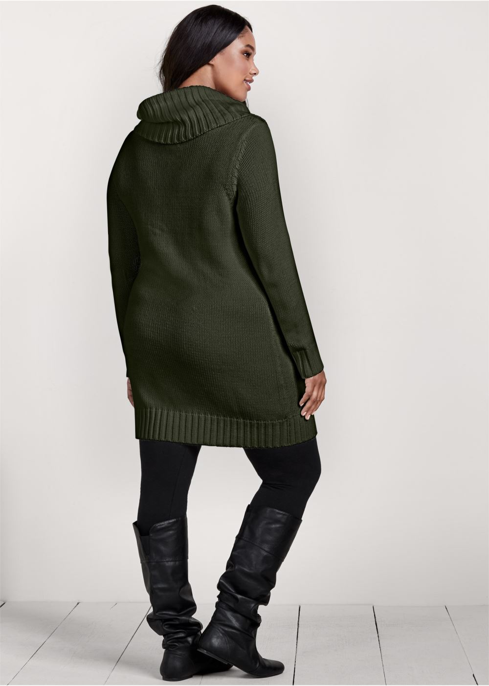 Venus Olive COZY SWEATER DRESS