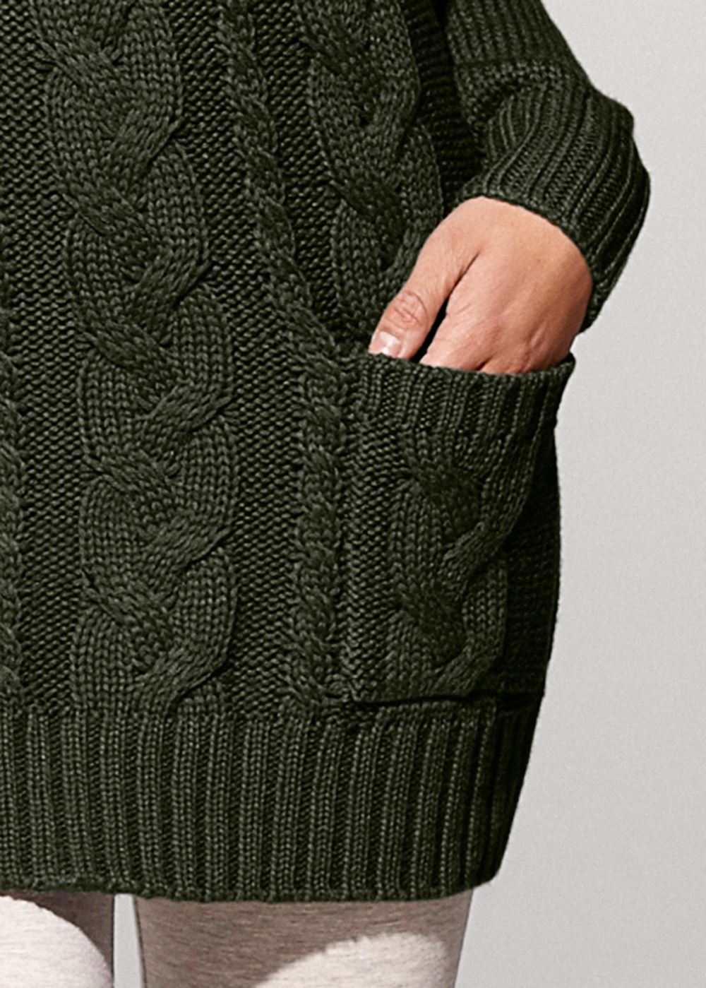 Venus Olive COZY SWEATER DRESS