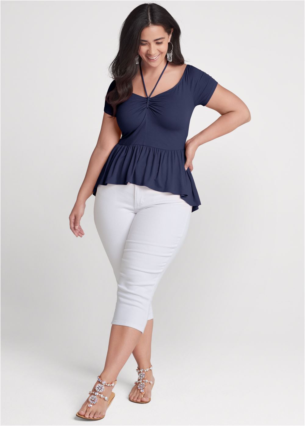Venus Plus Size Casual High-Low Top