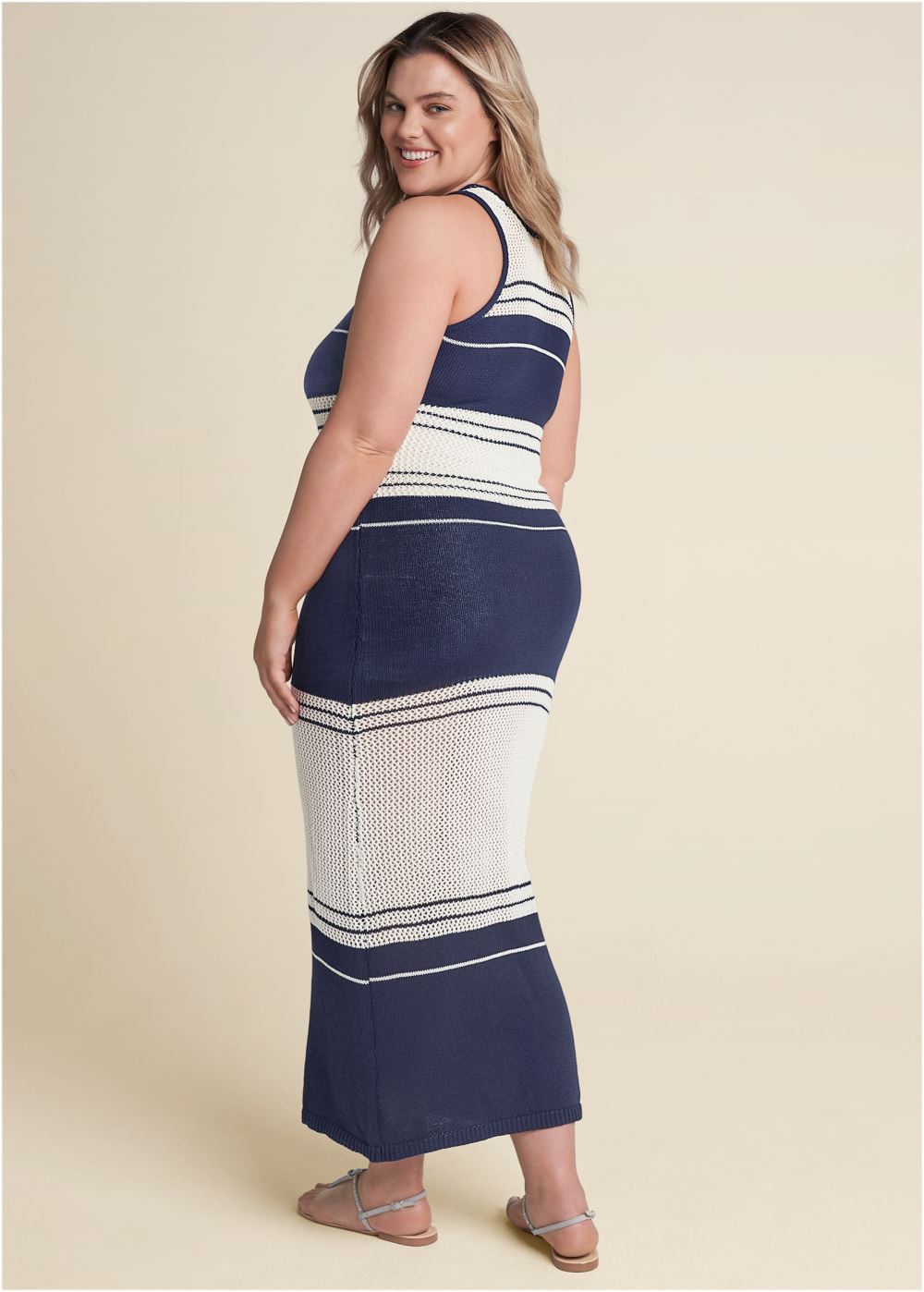 Venus Plus Size Color Block Sweater Dress