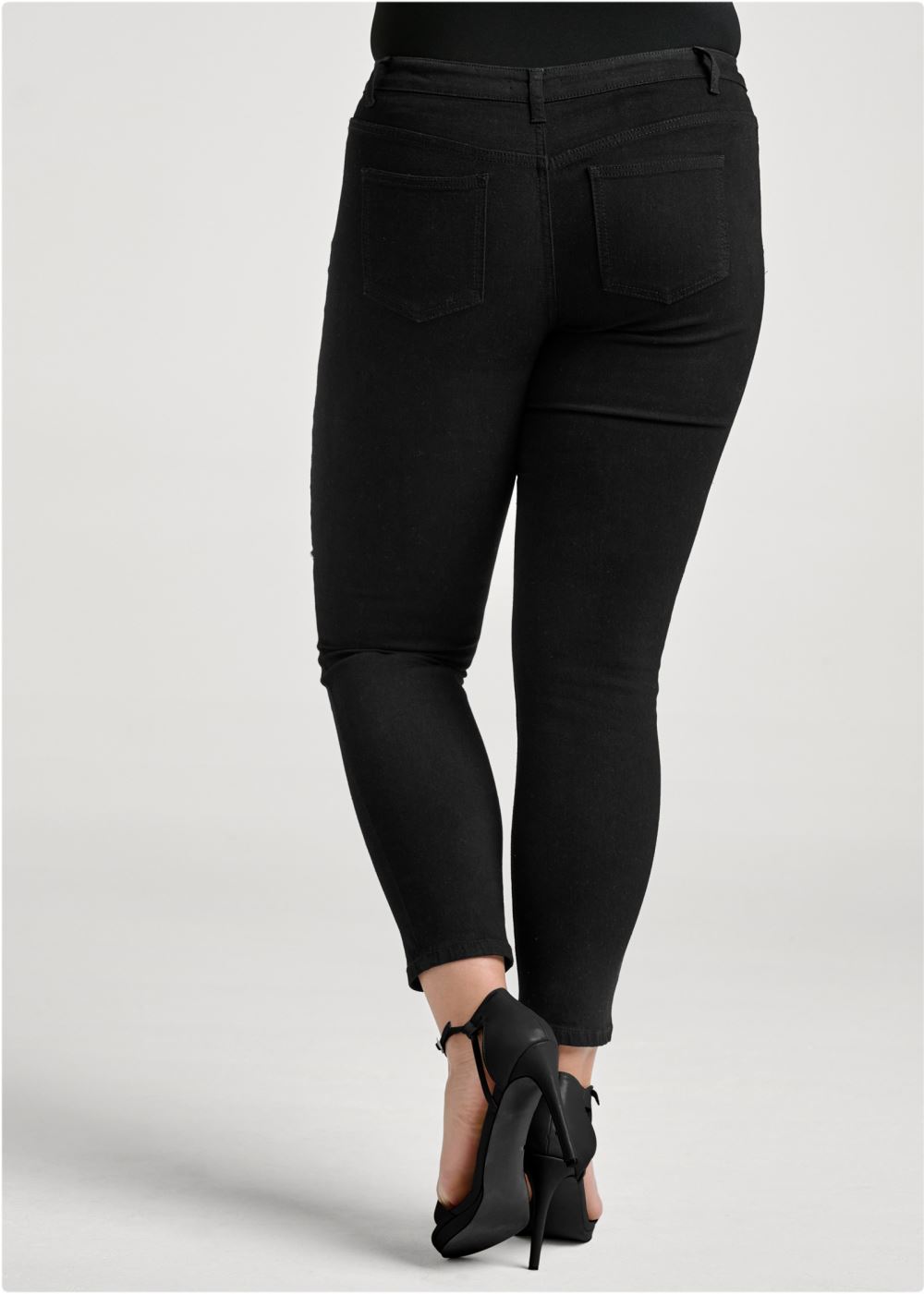 Venus Plus Size Floral Embellished Jeans in Black Multi