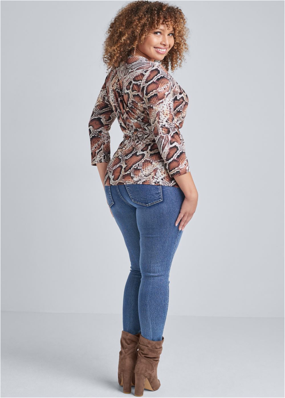 Venus Plus Size Python Print Top