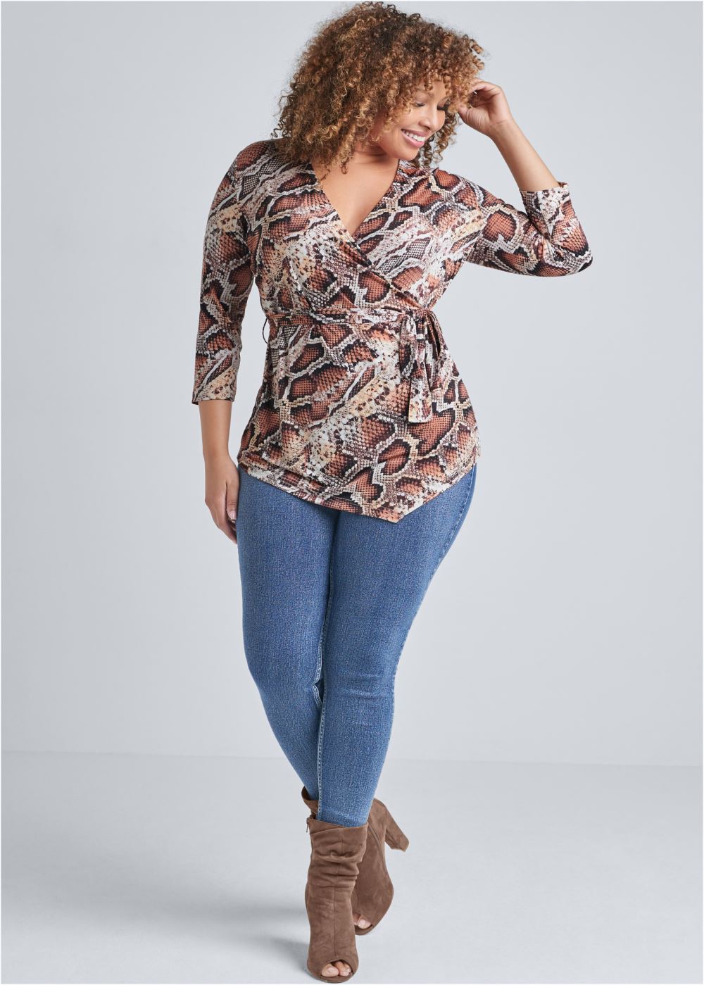 Venus Plus Size Python Print Top