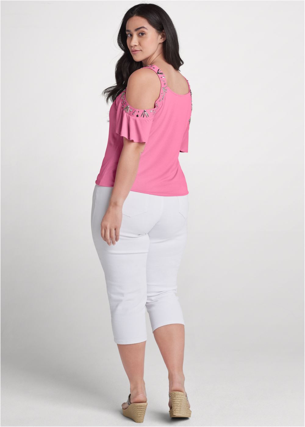 Venus Plus Size Embellished Sleeve Top