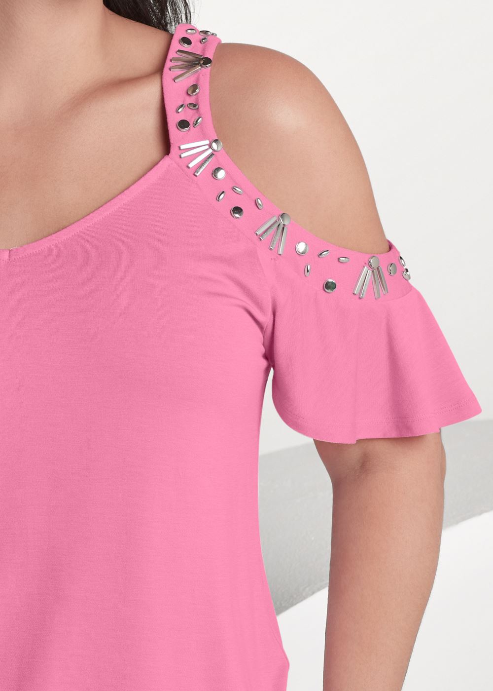 Venus Plus Size Embellished Sleeve Top