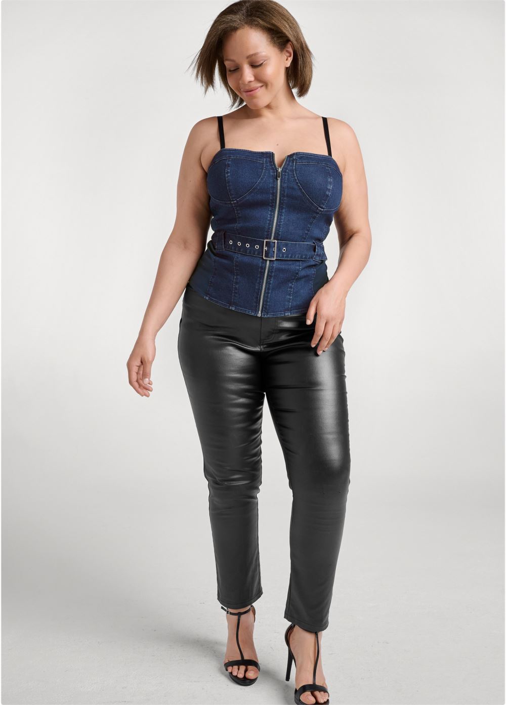 Venus Plus Size Denim Bustier Top