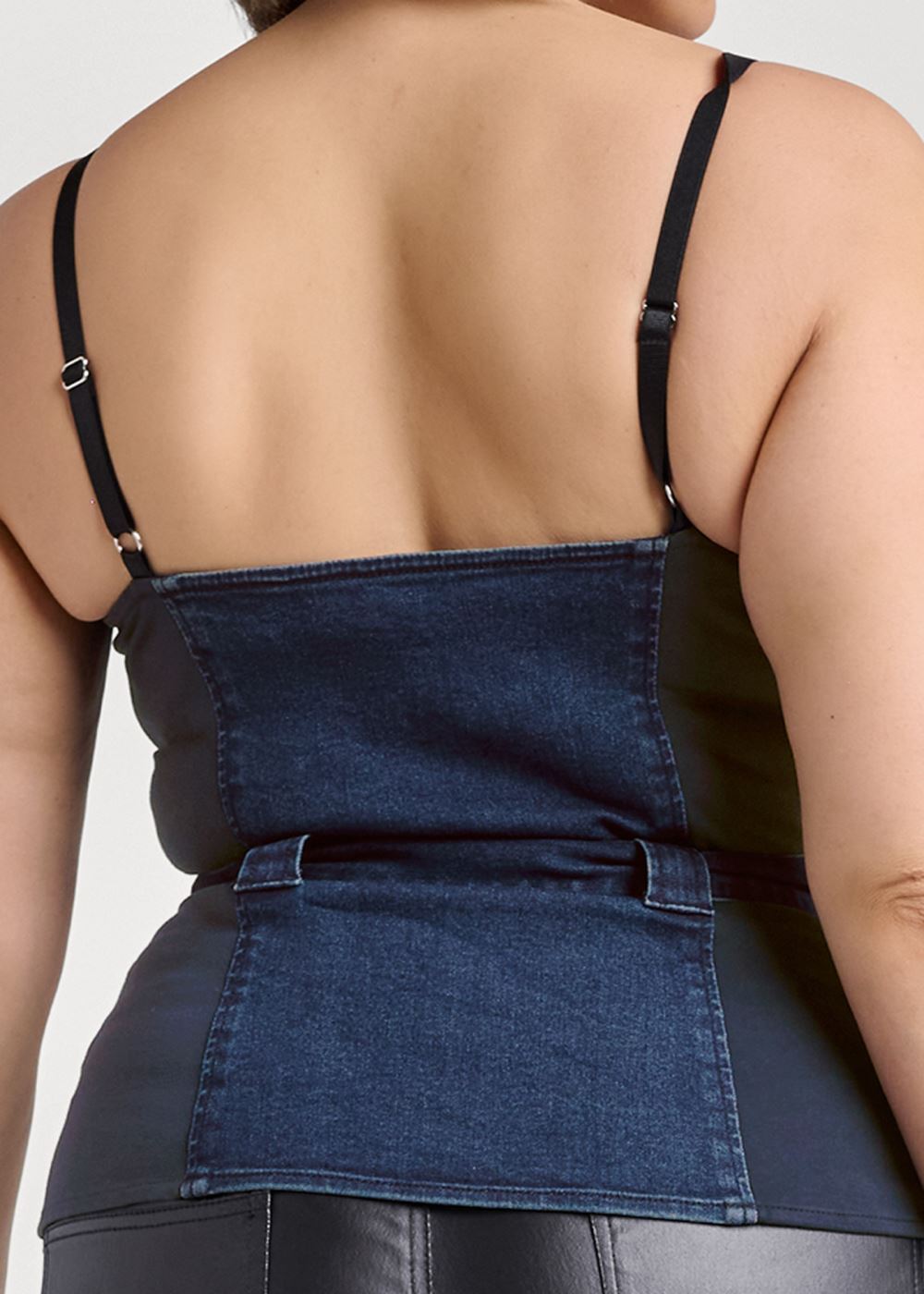 Venus Plus Size Denim Bustier Top