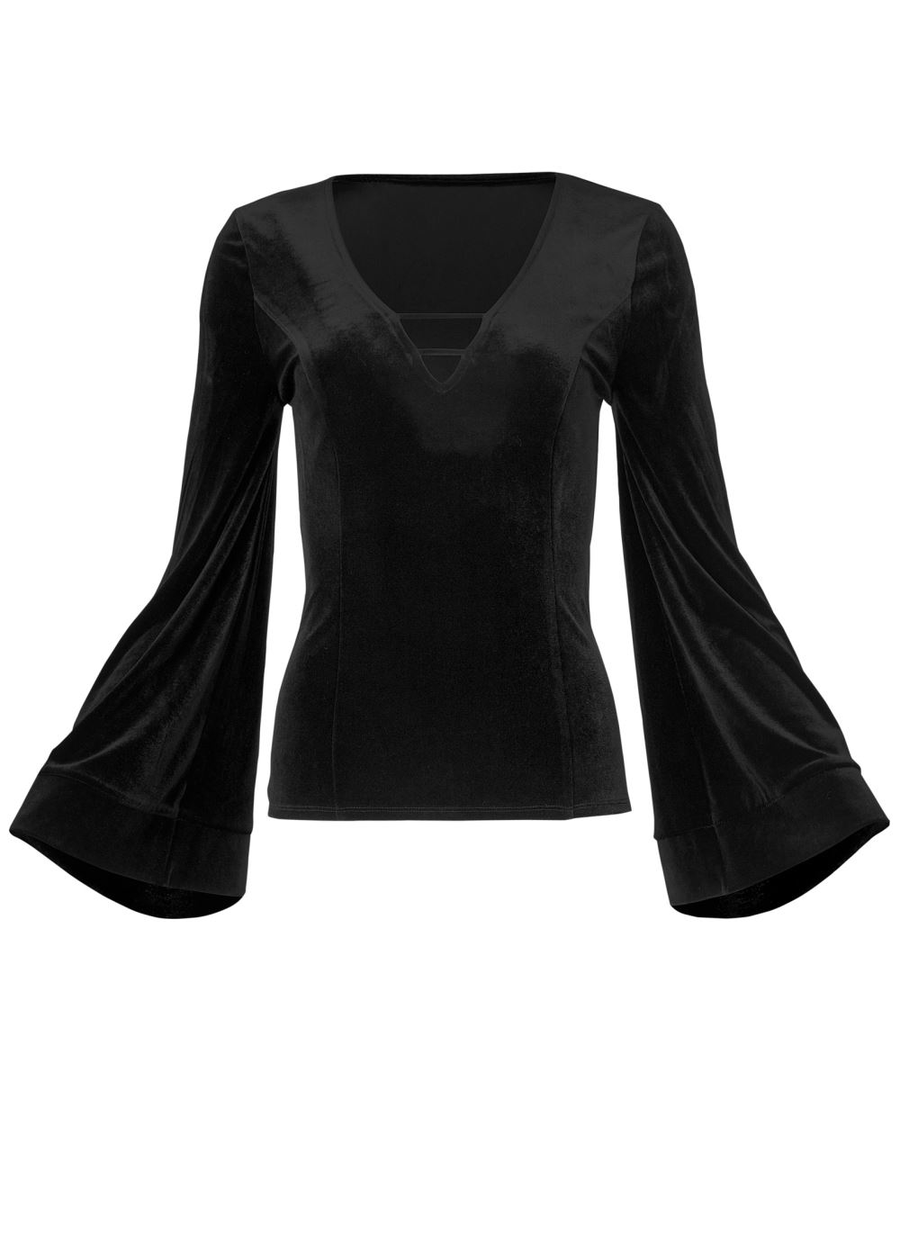 Venus Plus Size Strappy V-Neck Velvet Top