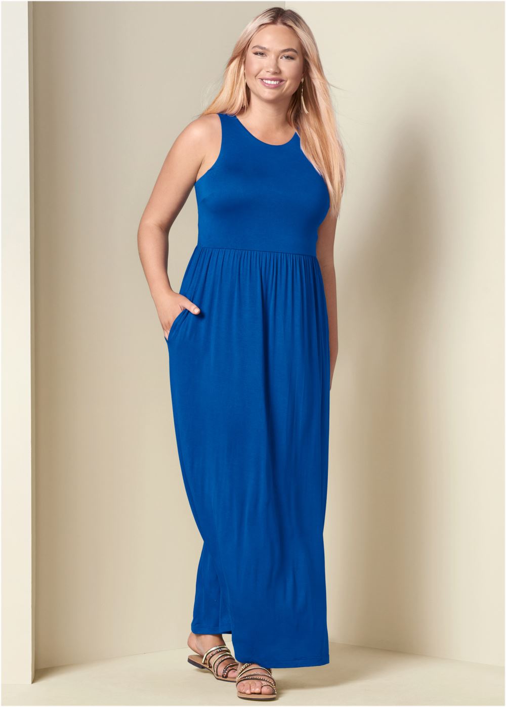 Venus Plus Size Maxi Dress With Pockets
