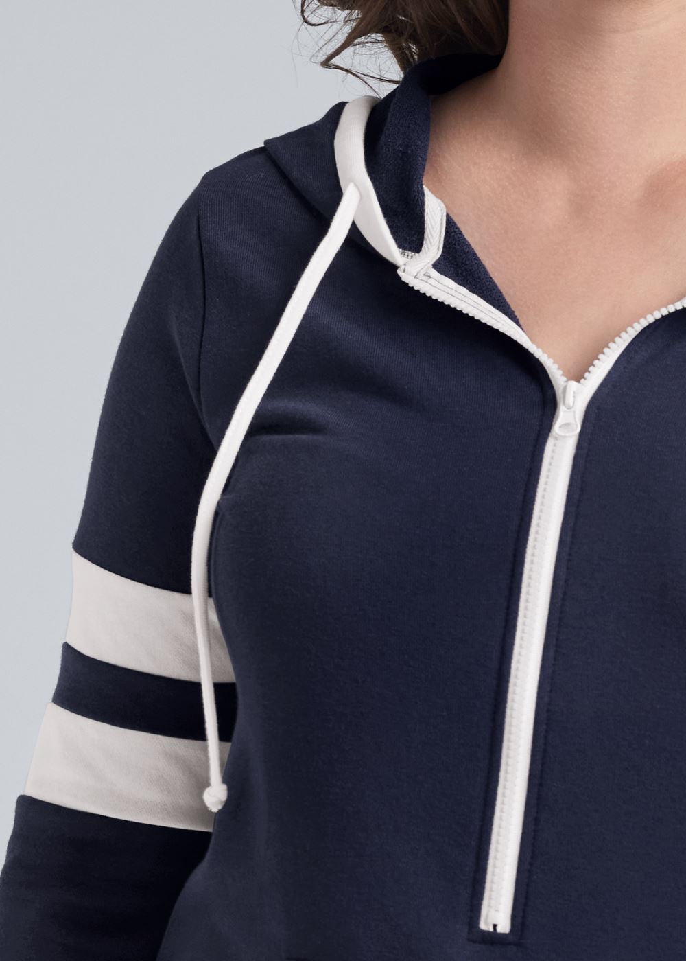 Venus Plus Size Striped Zipper Front Dress