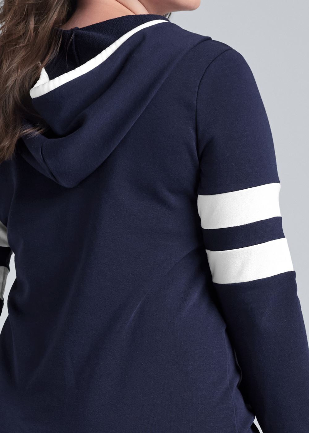 Venus Plus Size Striped Zipper Front Dress