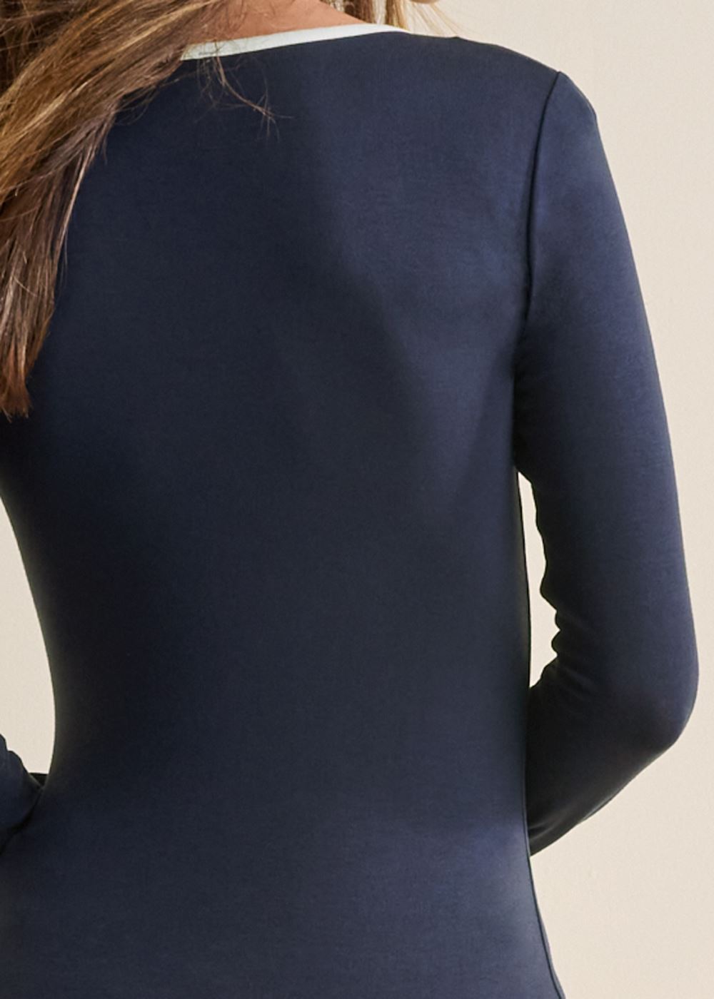 Venus Plus Size Keyhole Long Sleeve Top
