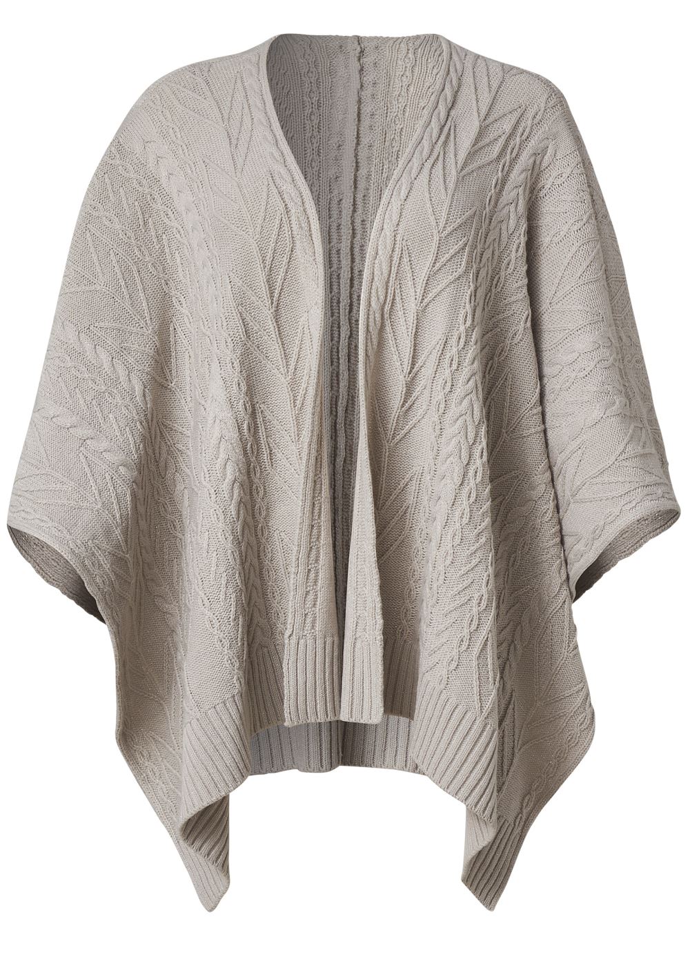 Venus Plus Size Sweater Knit Poncho in Grey