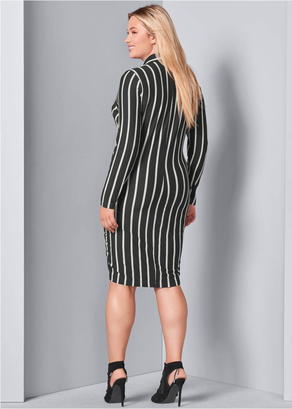 Venus Black Multi KNOT DETAIL SHIRT DRESS