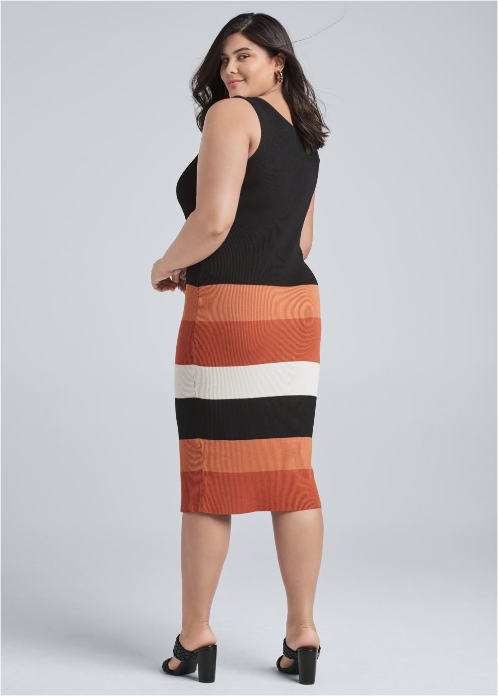 Venus Plus Size Color Block Sweater Dress