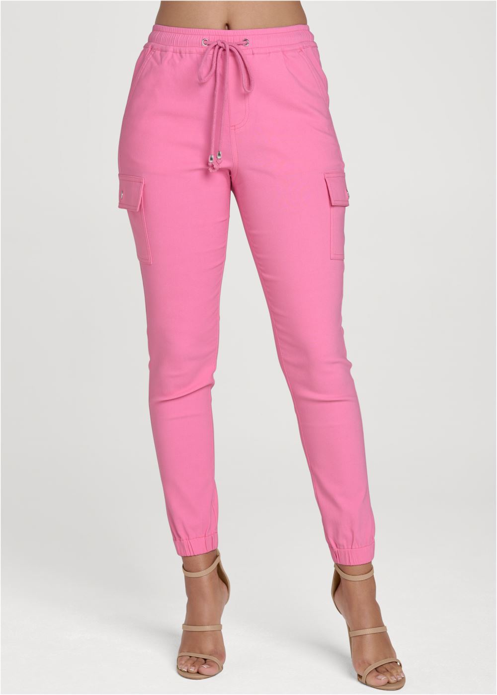 Venus Pink CASUAL PULL-ON CARGO PANTS