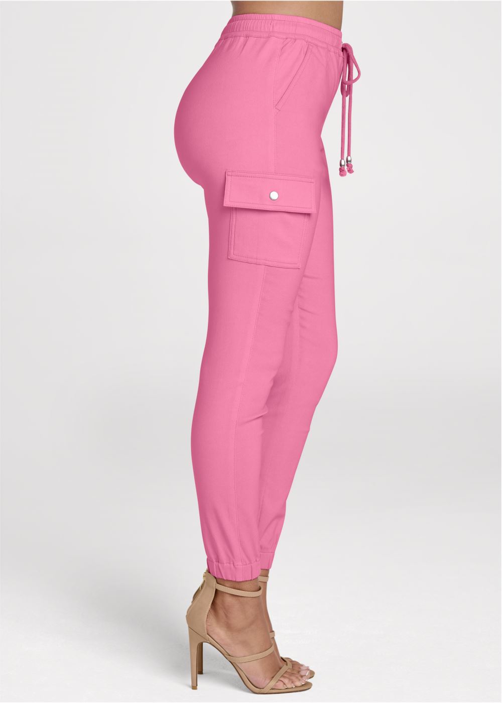 Venus Pink CASUAL PULL-ON CARGO PANTS