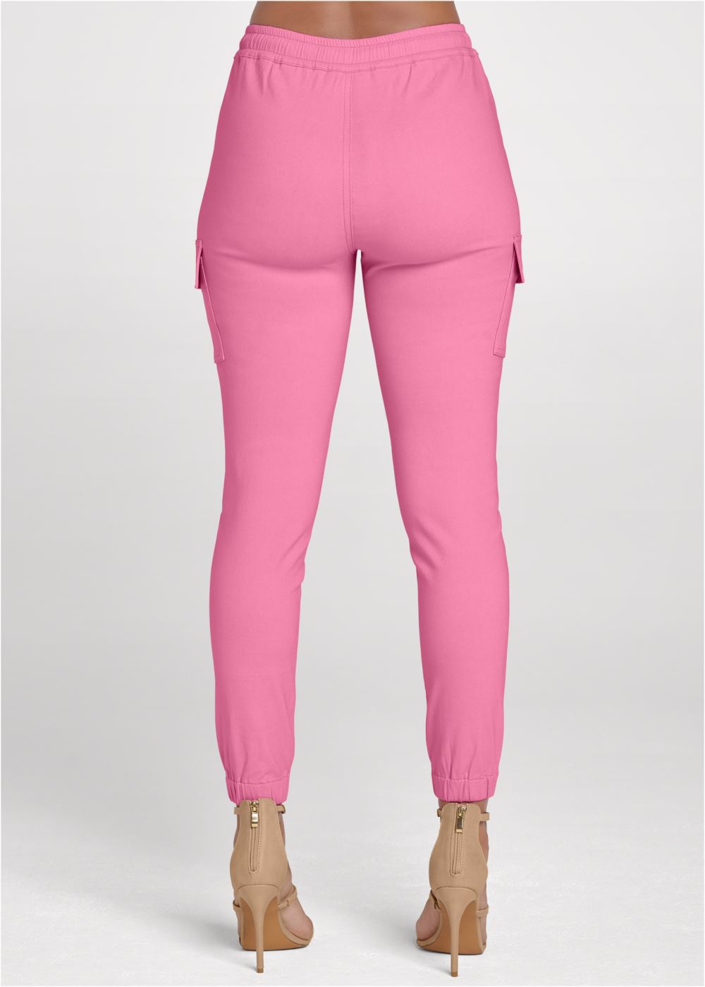 Venus Pink CASUAL PULL-ON CARGO PANTS