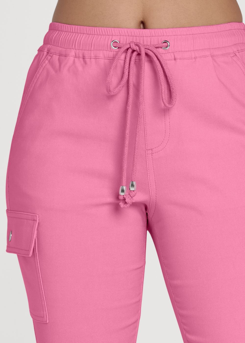 Venus Pink CASUAL PULL-ON CARGO PANTS