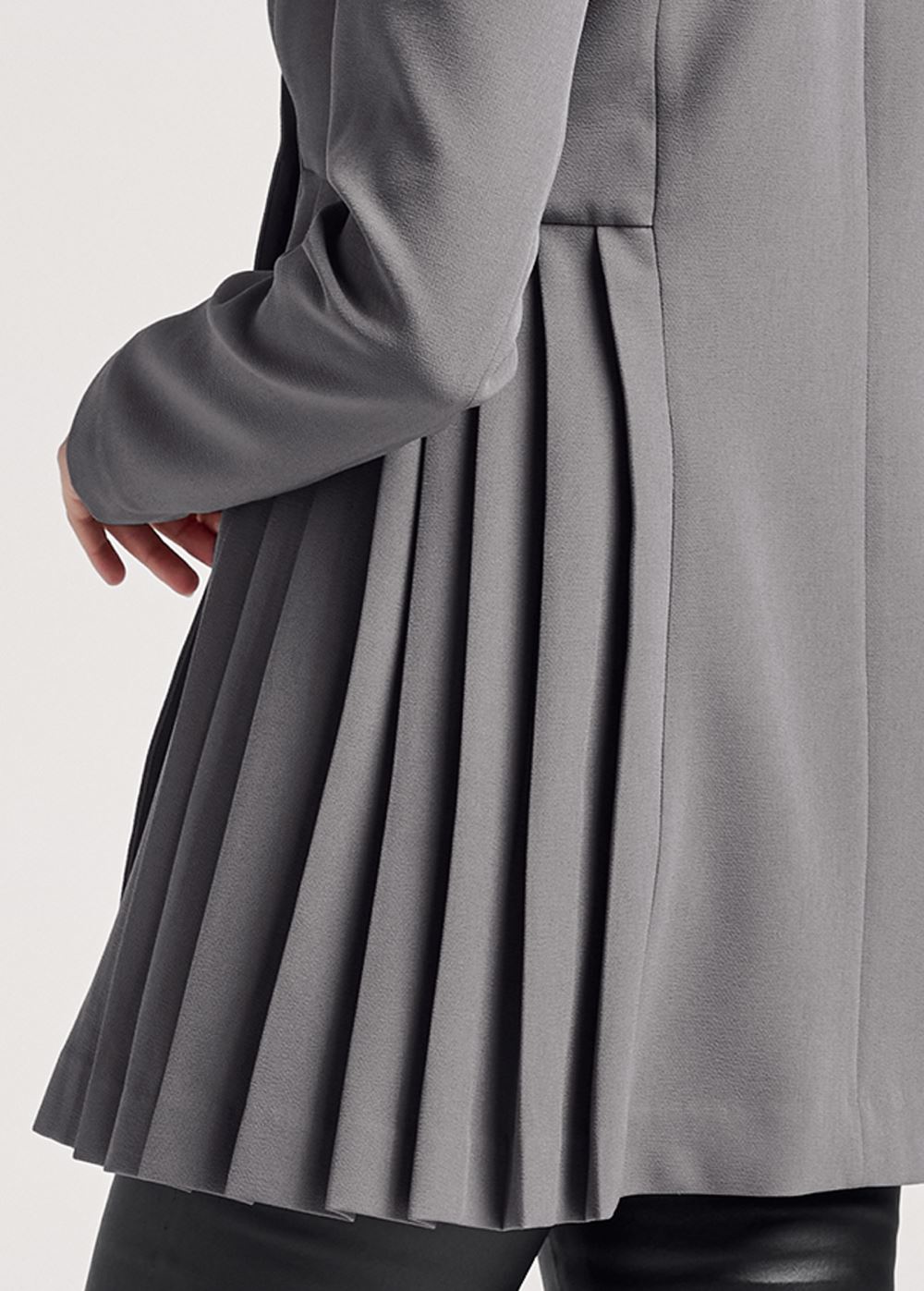 Venus Double Breasted Peplum Blazer in Grey