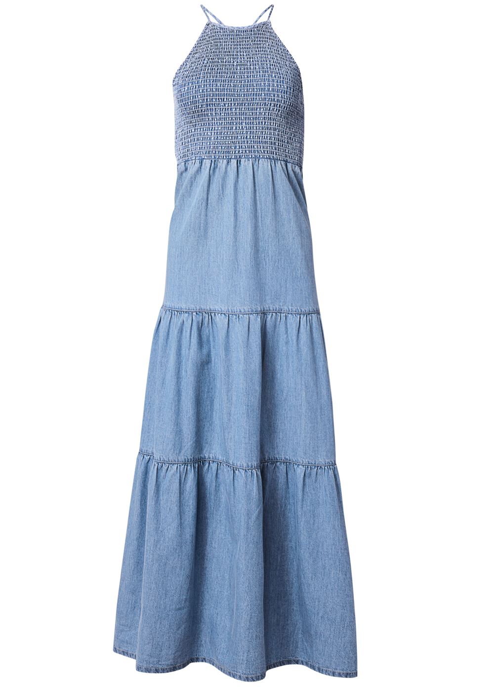 Venus Plus Size Smocked Chambray Dress