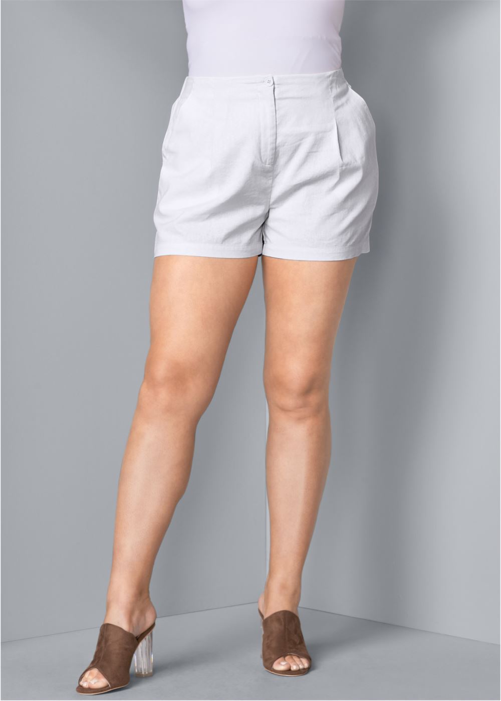 Venus White LINEN SHORTS