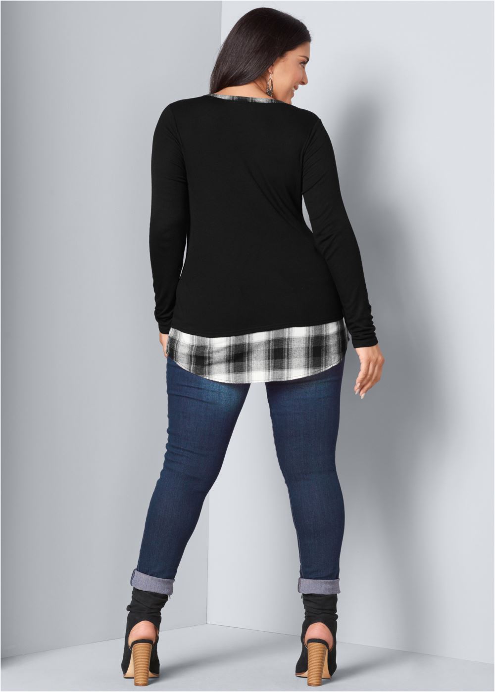 Venus Plus Size Ribbed Henley Top