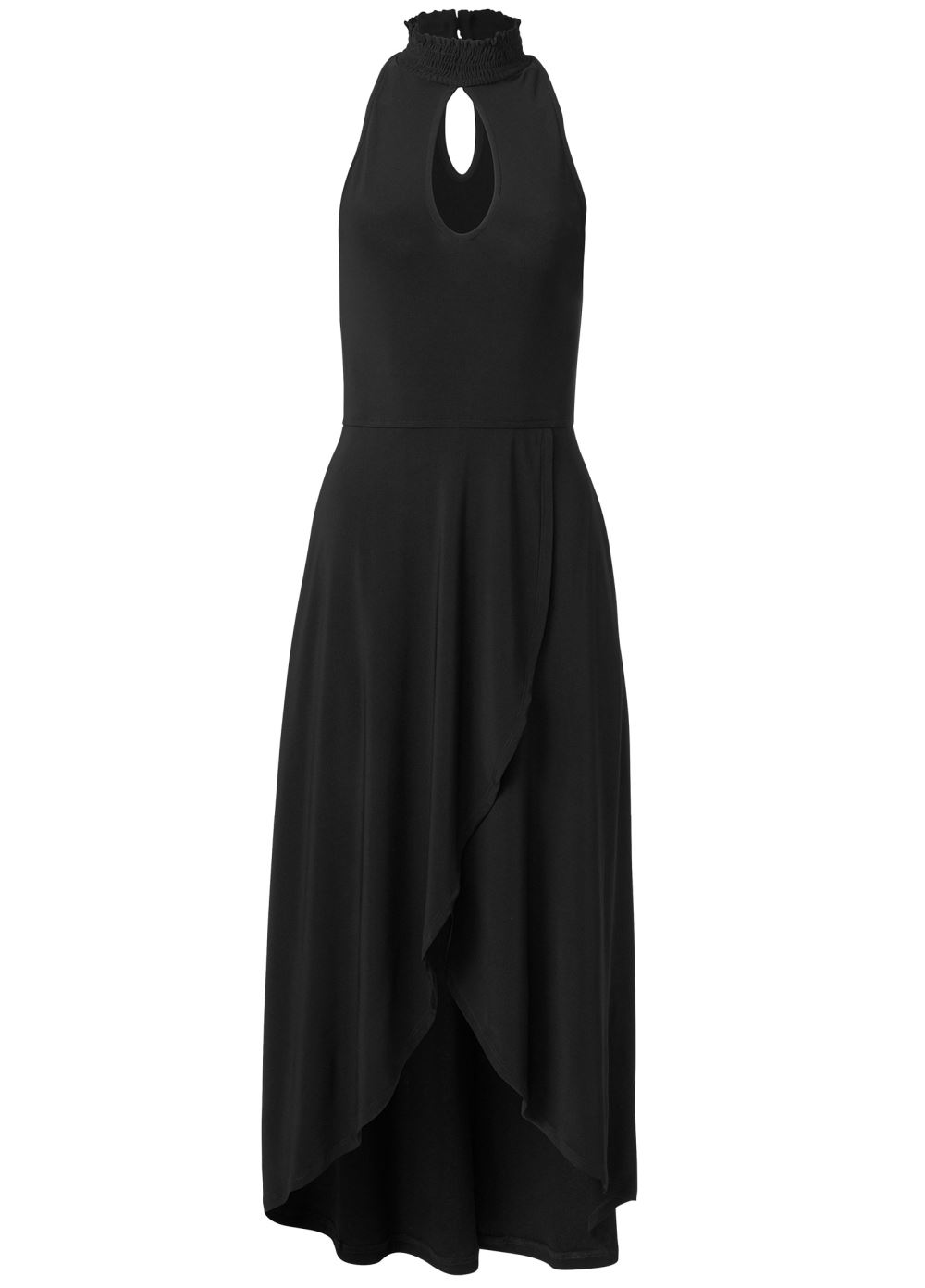 Venus Black High-Low Keyhole Dress