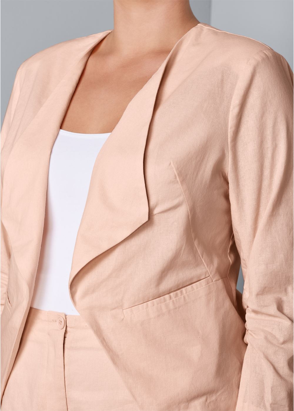 Venus Linen Blazer in Light Pink
