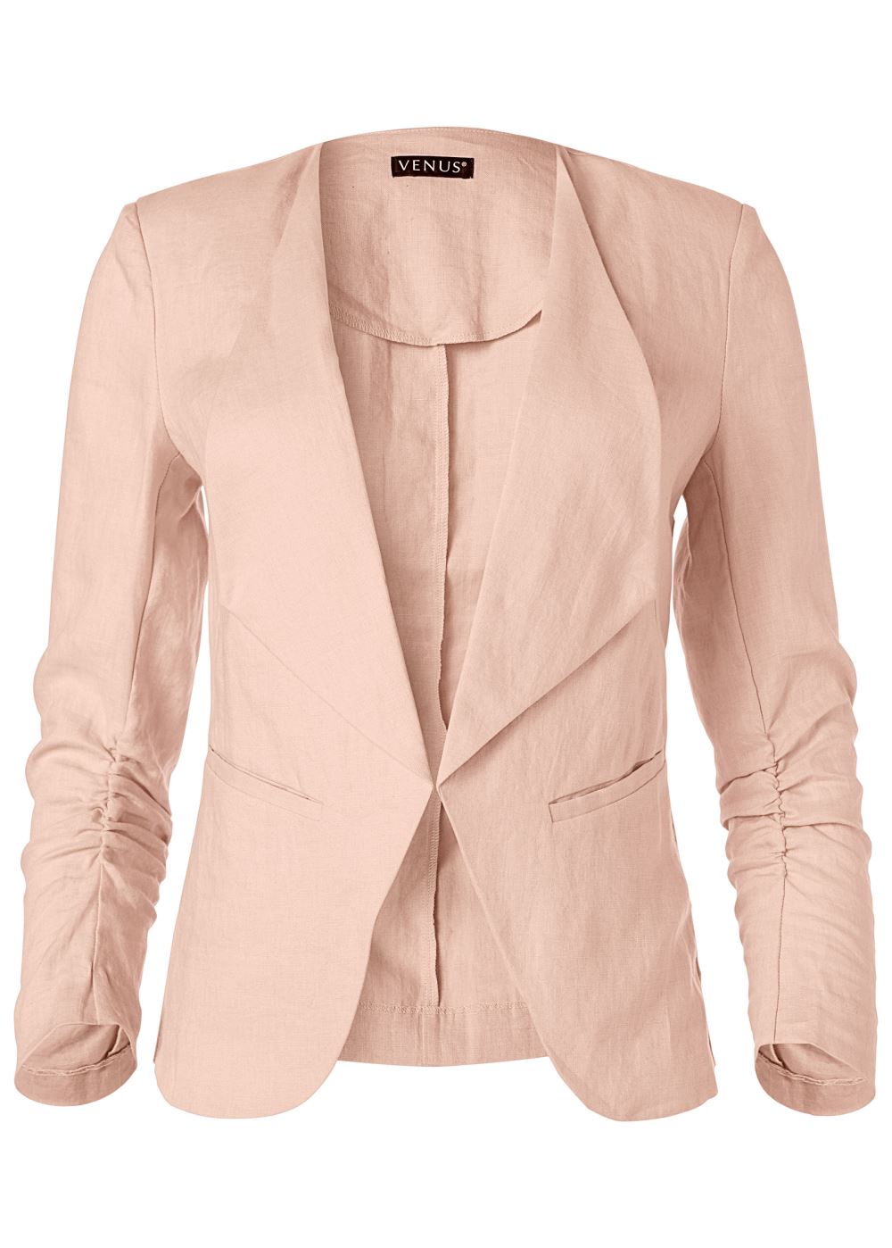 Venus Linen Blazer in Light Pink