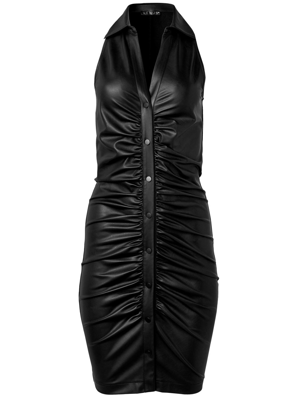 Venus Plus Size Faux-Leather Bodycon Dress