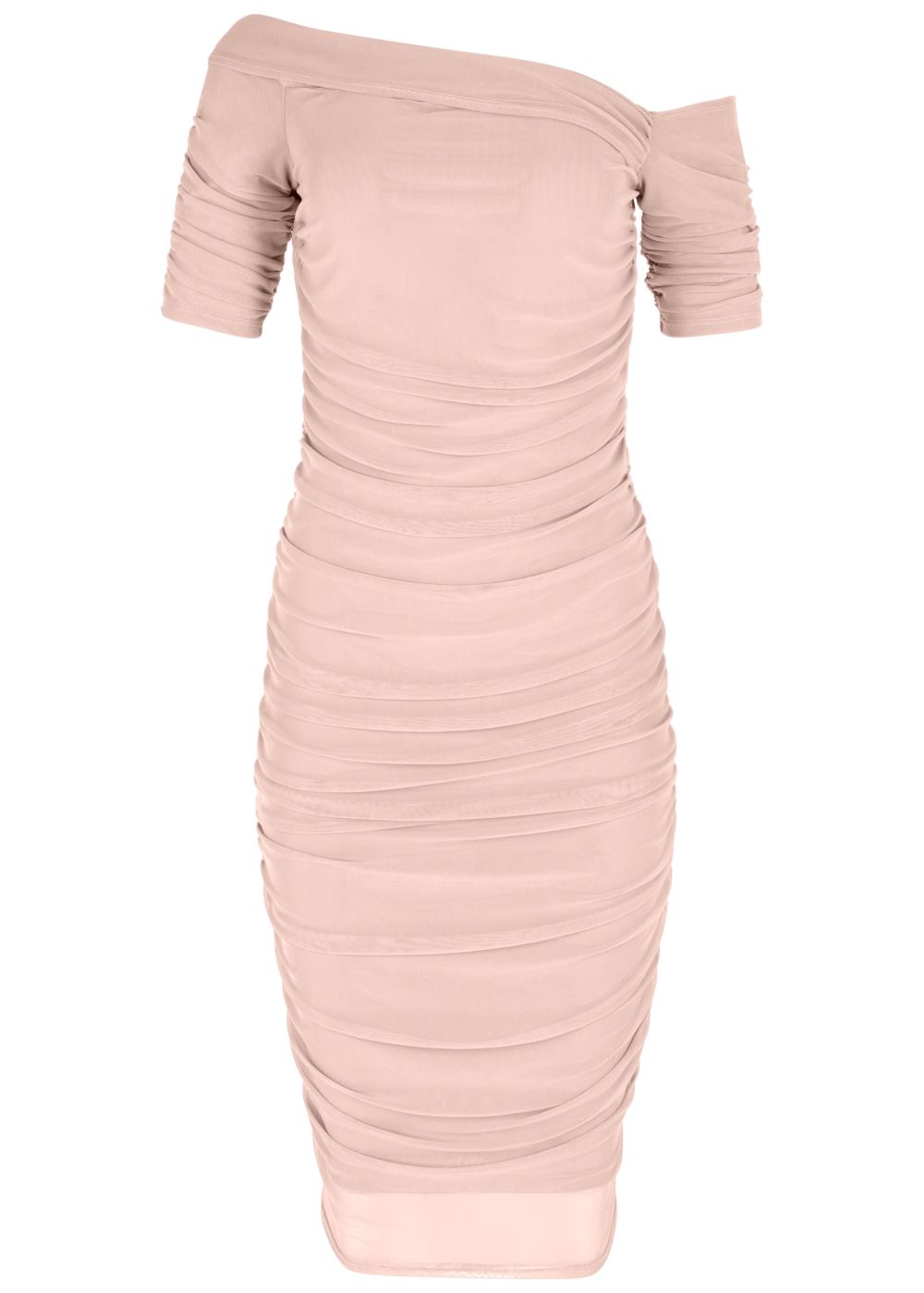 Venus Plus Size Ruched Mesh Bodycon Dress