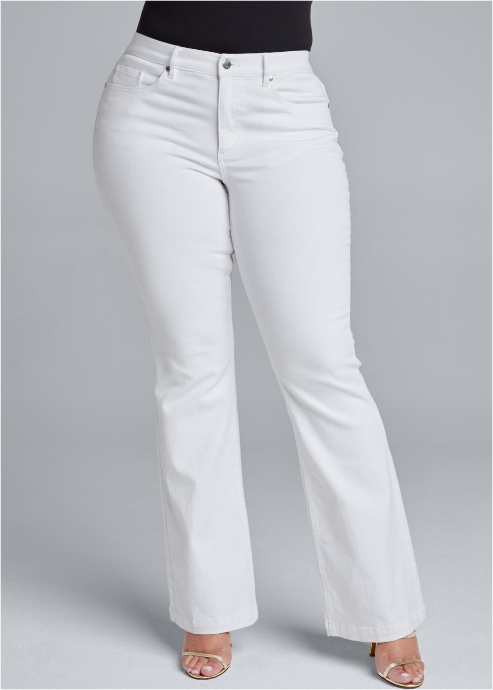 Venus Plus Size Bootcut Jeans in White