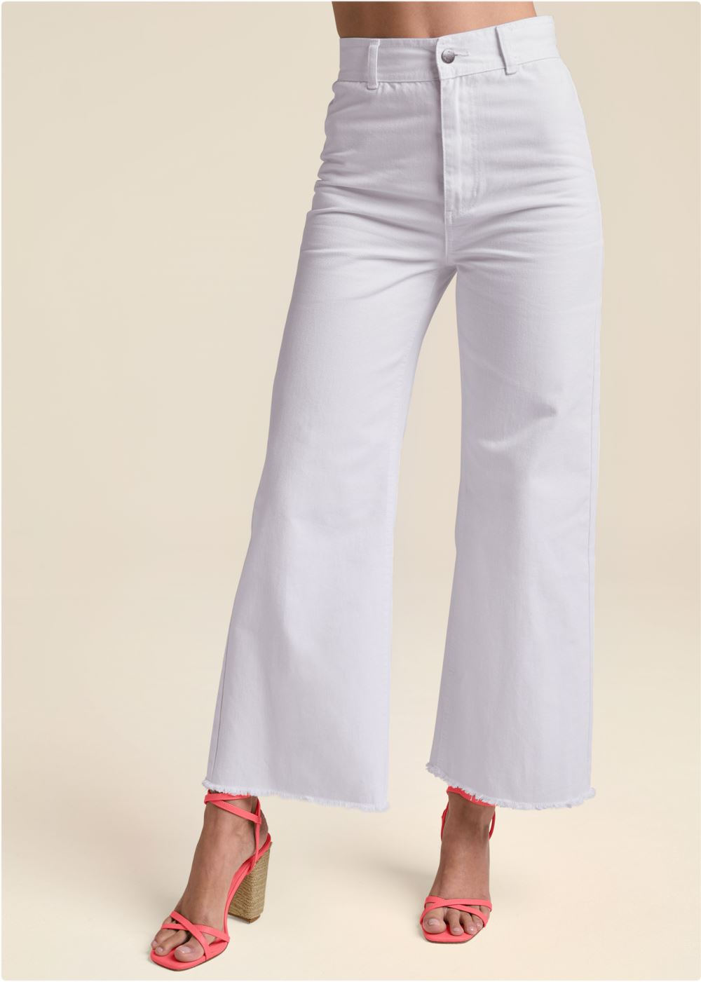 Venus Plus Size New Vintage High Rise Jeans in White Denim