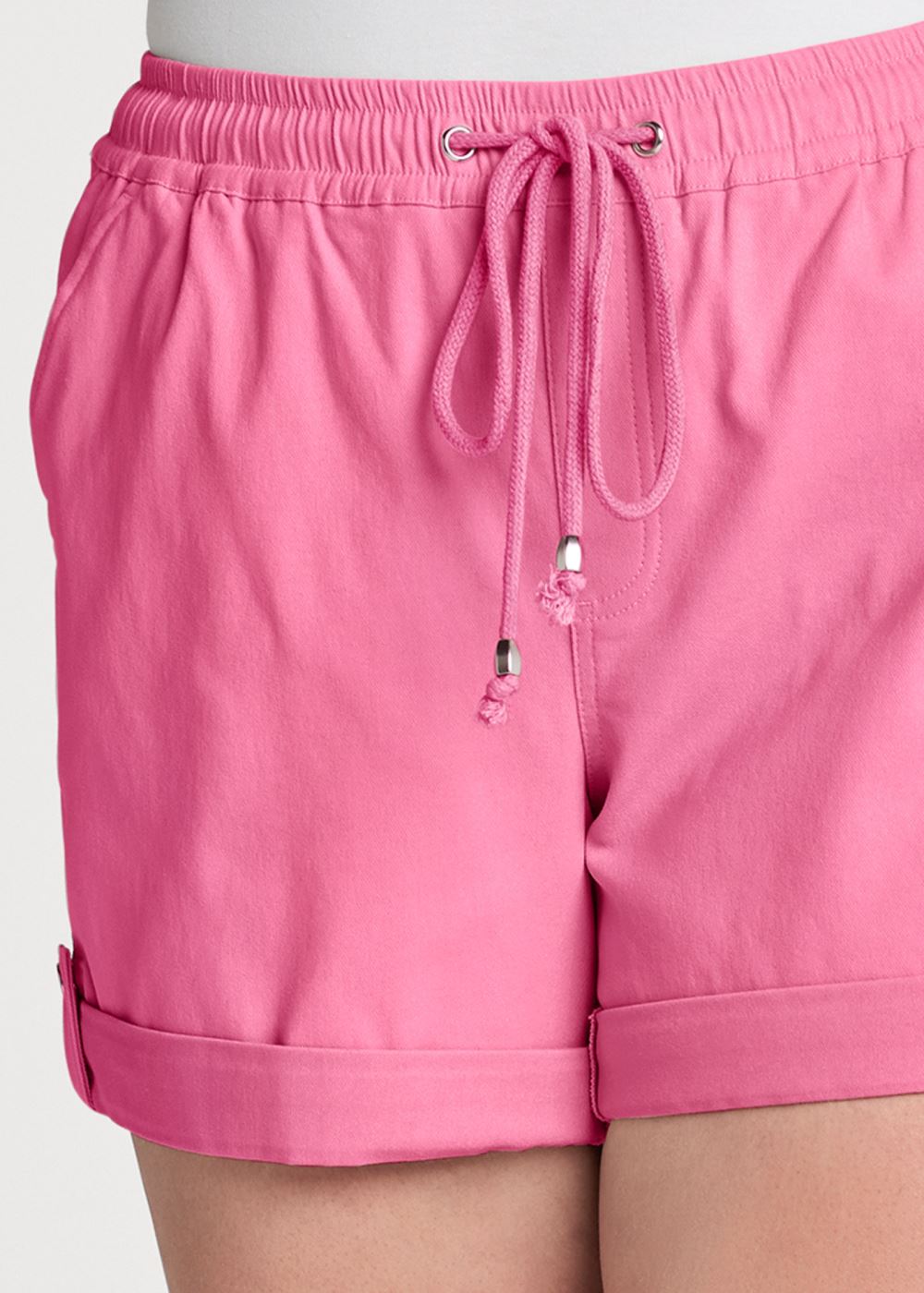 Venus Plus Size Casual Pull-On Walking Shorts - Pink