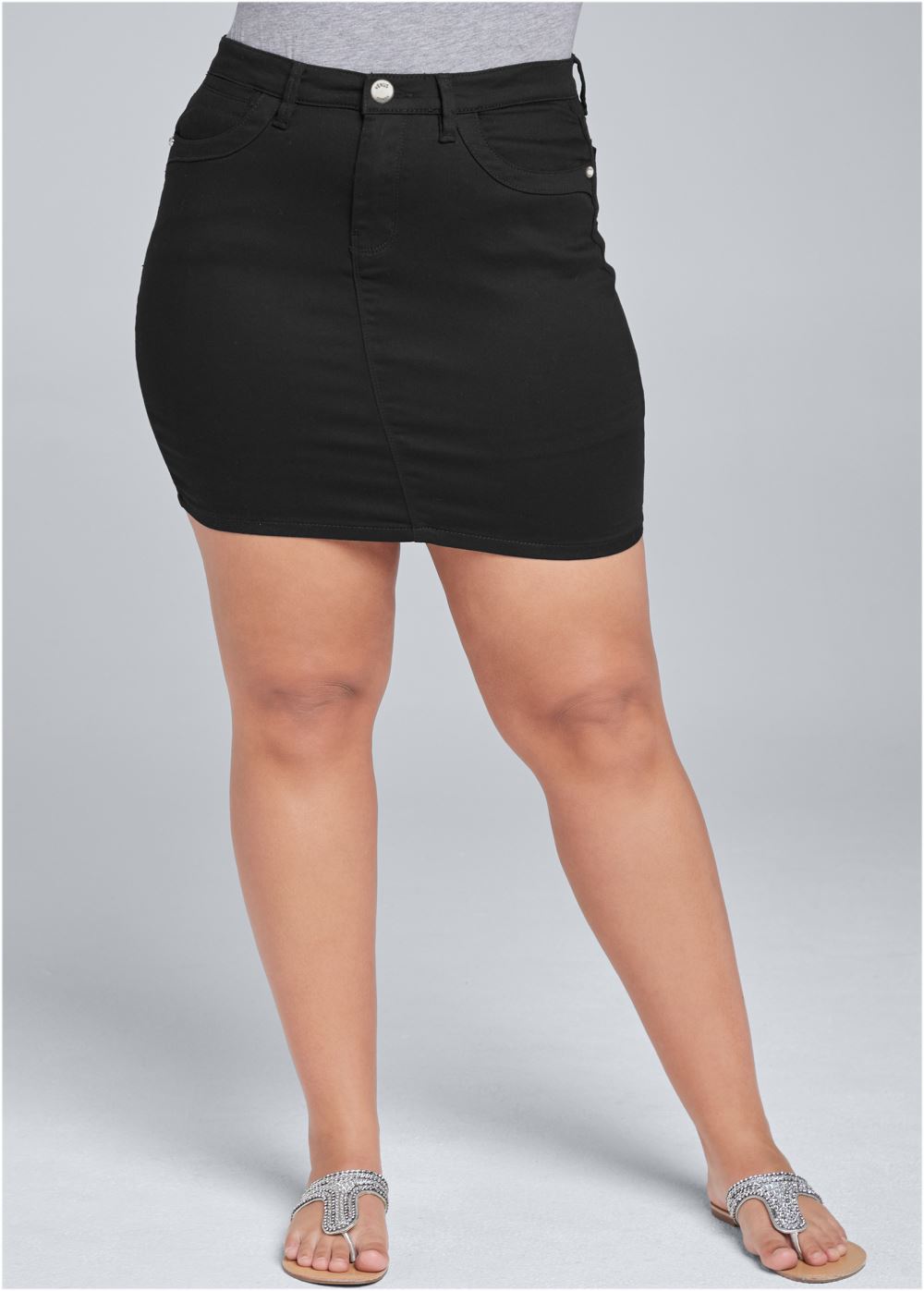 Venus Black MINI JEAN SKIRT