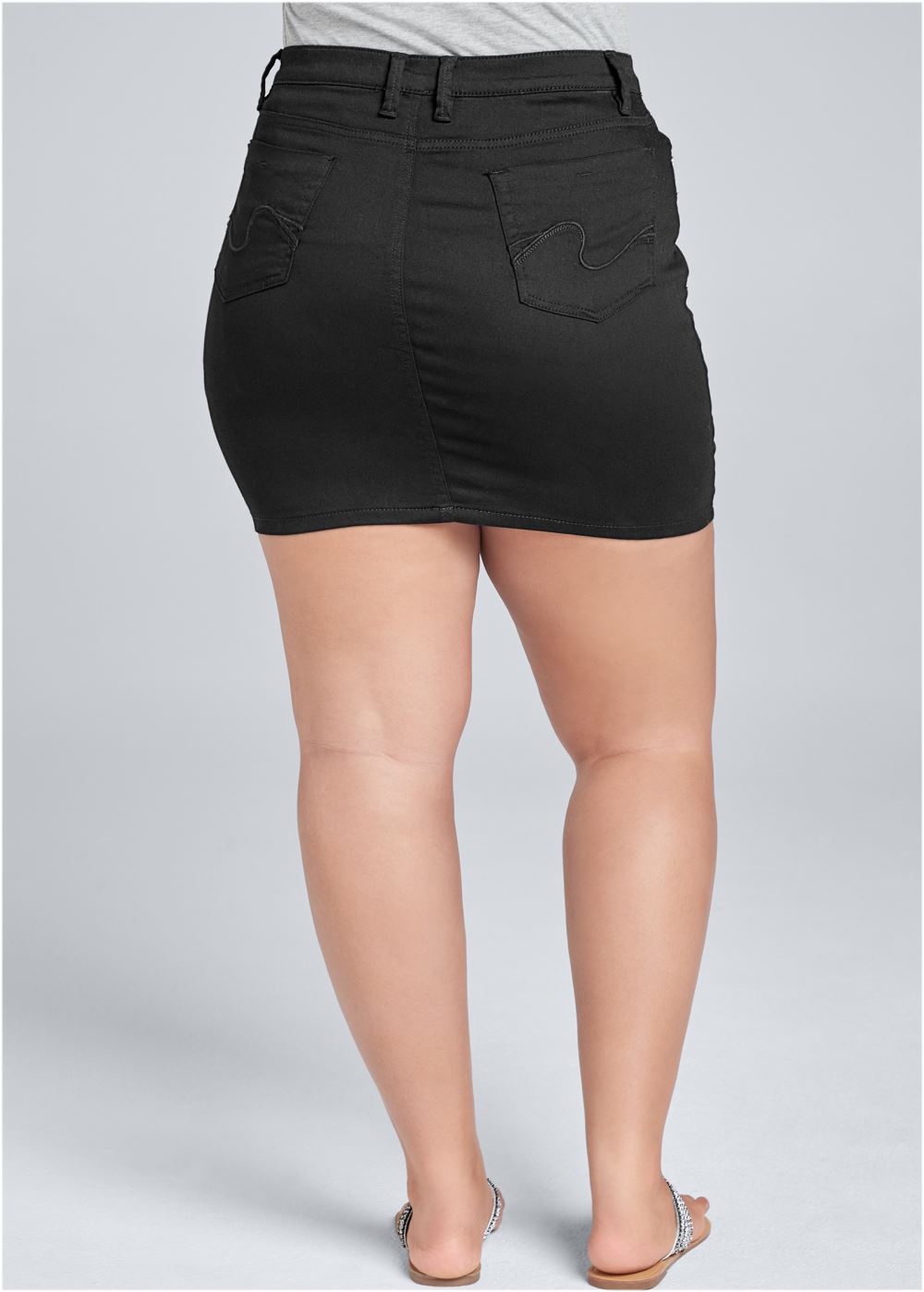 Venus Black MINI JEAN SKIRT