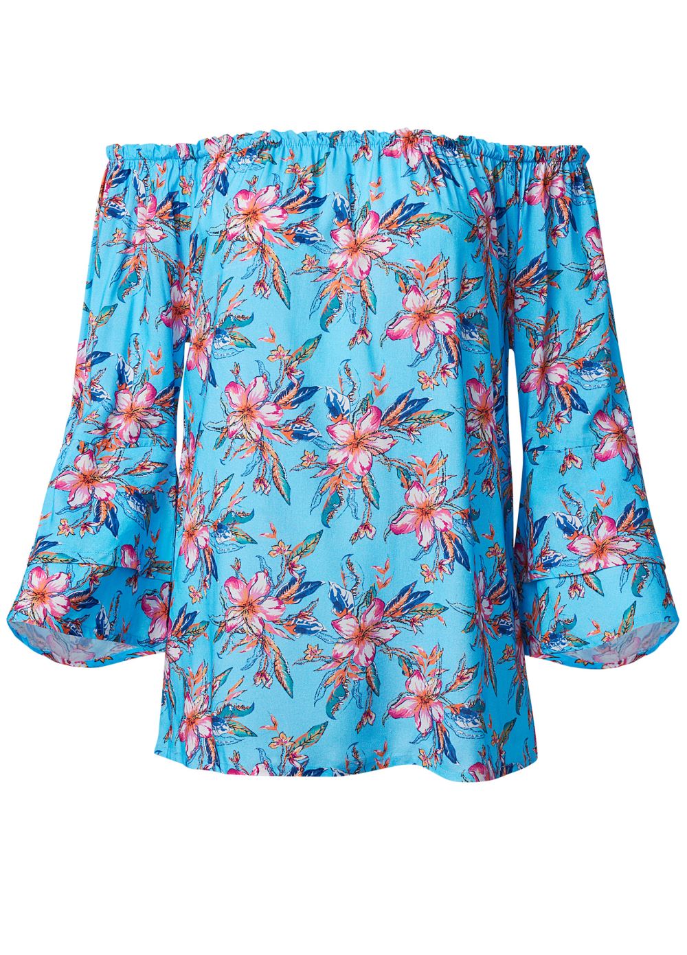Venus Plus Size Off-The-Shoulder Printed Top