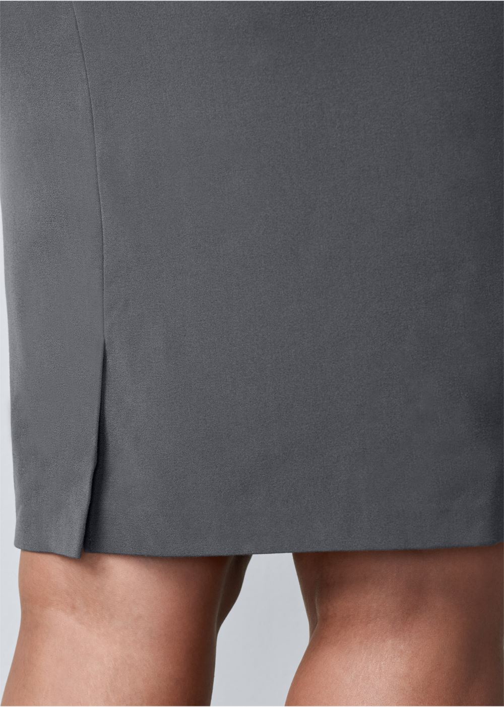 Venus Plus Size Pencil Skirt Suit Set - Dark Grey