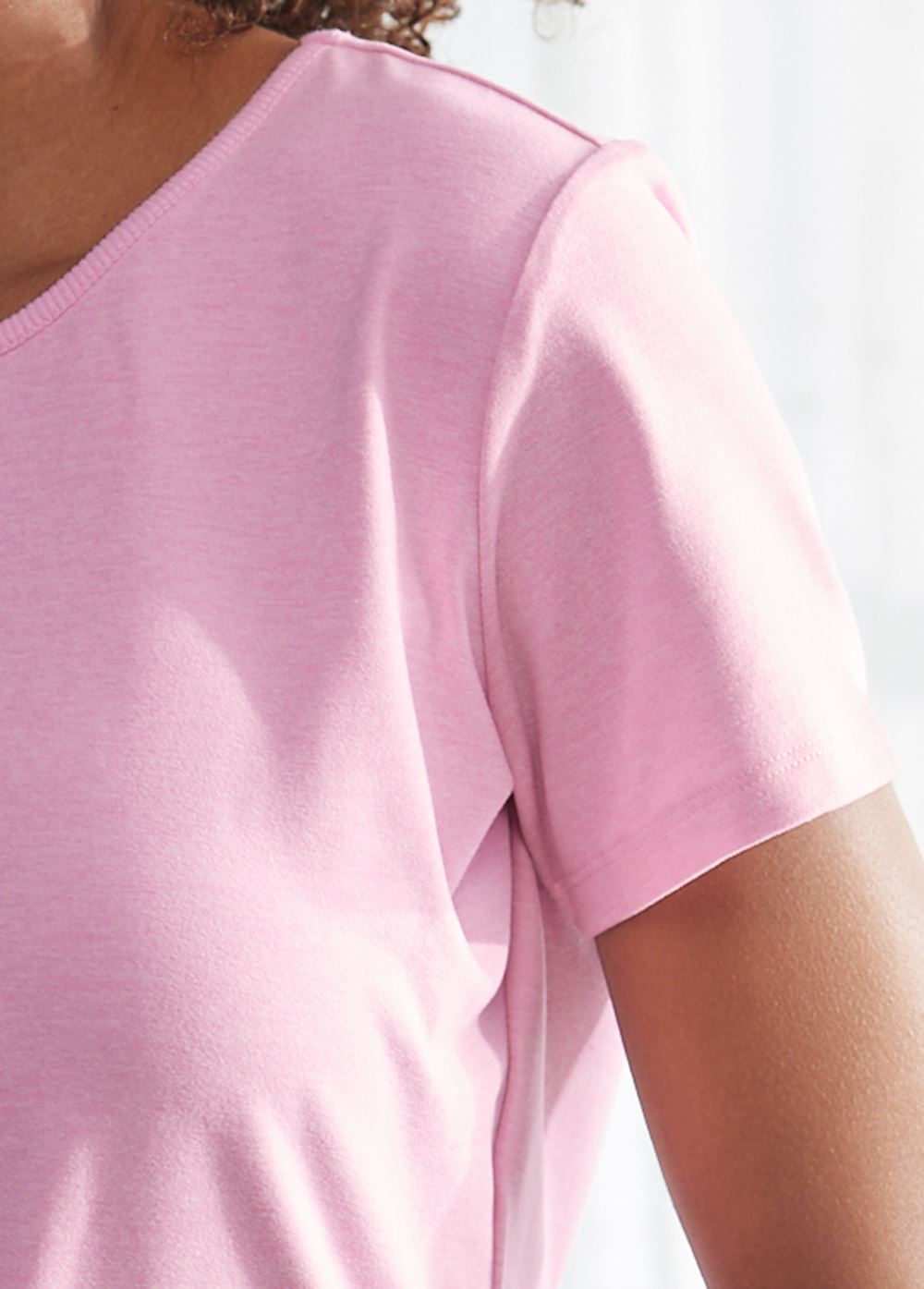 Venus Heathered Pink SHORT SLEEVE PAJAMA SET