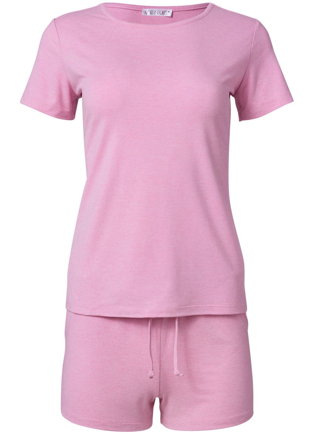 Venus Heathered Pink SHORT SLEEVE PAJAMA SET