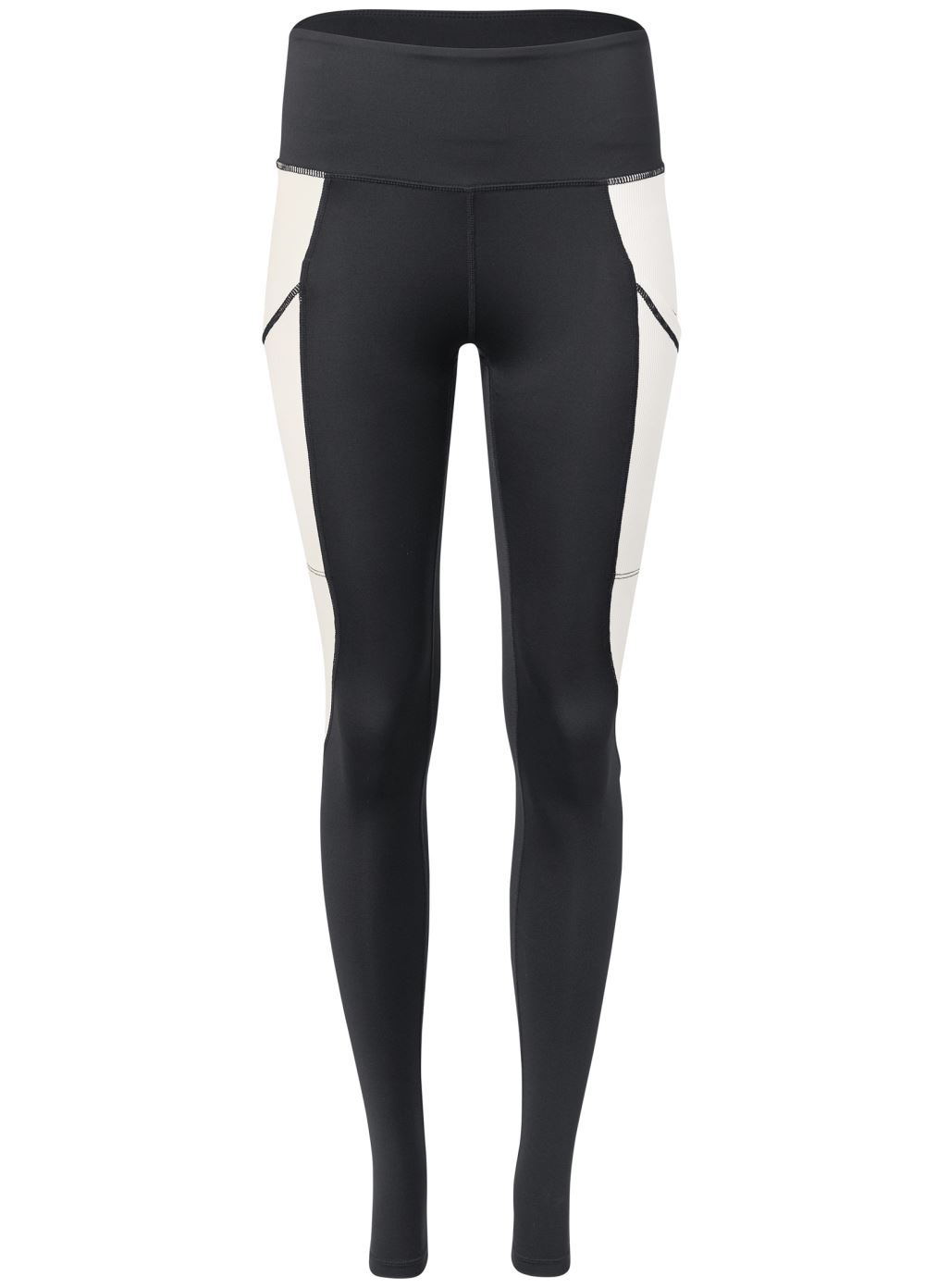 Venus Plus Size Color Block Active Leggings in Black & White