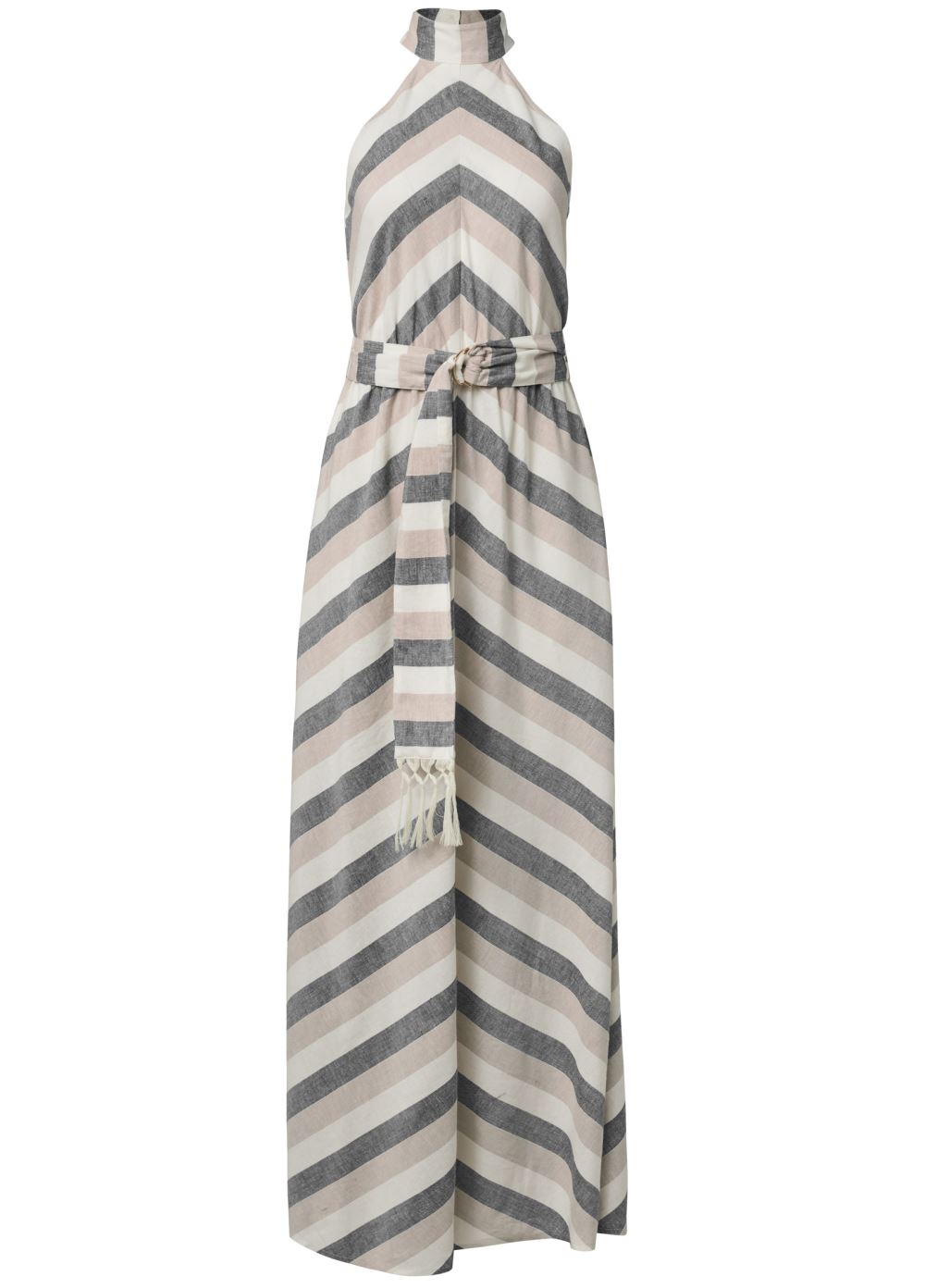 Venus Plus Size Striped Linen Dress