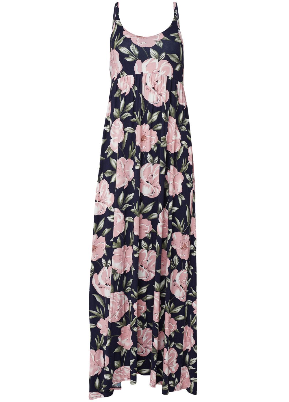 Venus Navy Multi FLORAL PRINTED MAXI DRESS