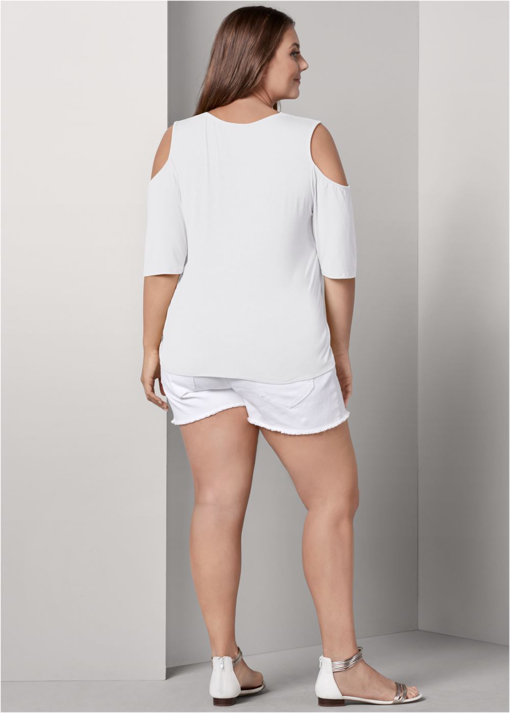 Venus Plus Size Strappy Cold-Shoulder Top