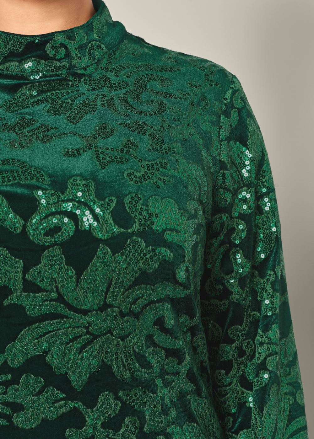 Venus Plus Size Sequin Detail Velvet Dress