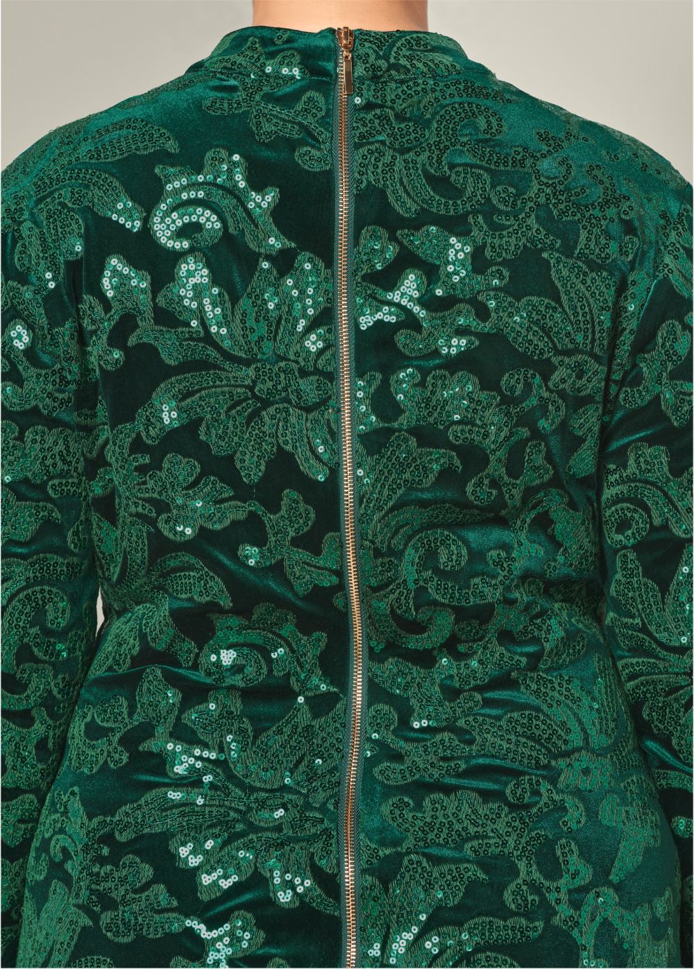 Venus Plus Size Sequin Detail Velvet Dress
