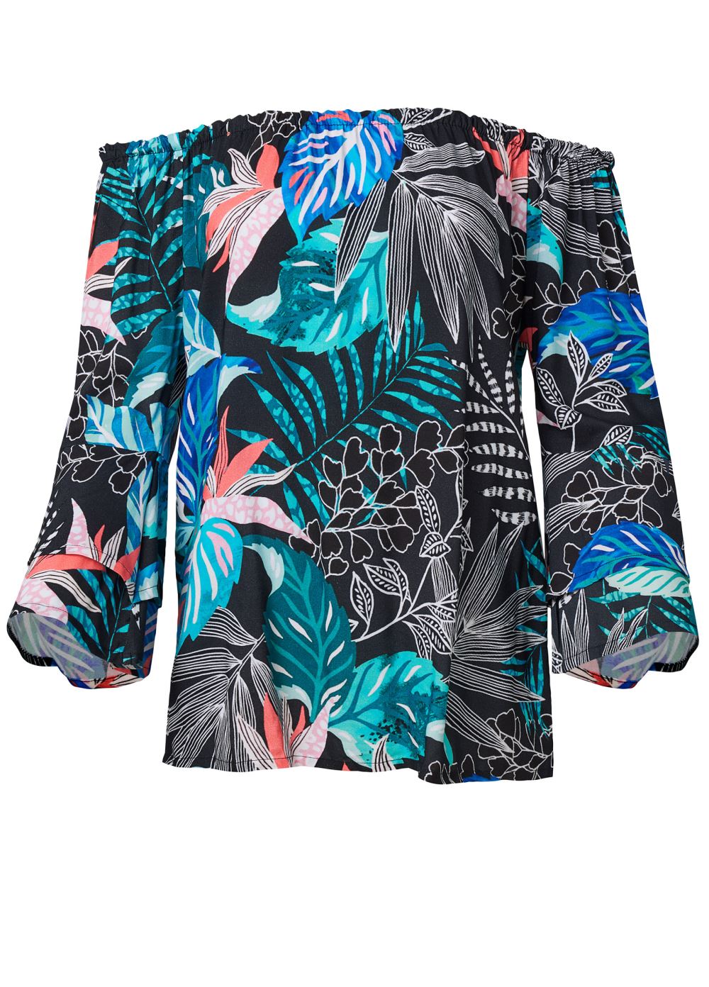 Venus Plus Size Off-Shoulder Printed Top